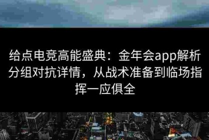 给点电竞高能盛典：金年会app解析分组对抗详情，从战术准备到临场指挥一应俱全